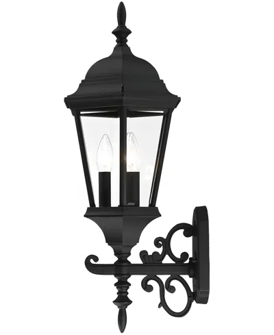 Livex Hamilton 3 Light Outdoor Wall Lantern In Textured Black