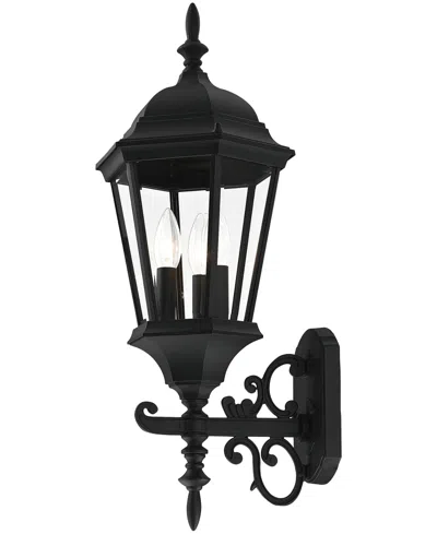 Livex Hamilton 3 Light Outdoor Wall Lantern In Textured Black