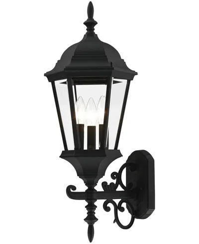 Livex Hamilton 3 Light Outdoor Wall Lantern In Textured Black