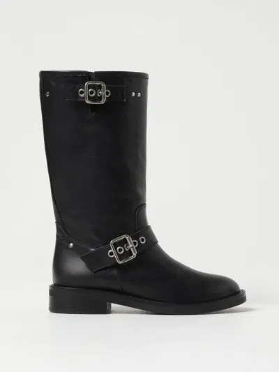 Via Roma 15 Malibu Mid-calf Leather Boots In Black