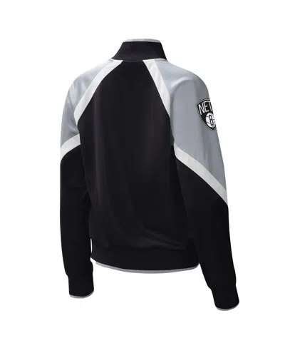 Starter Black Brooklyn Nets Slam Dunk Raglan Full-zip Track Jacket In Black