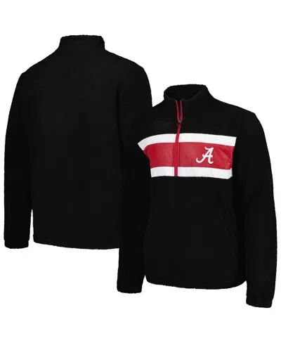 Shop G-iii Sports By Carl Banks Men's  Black Alabama Crimson Tide Pinch Runner Half-zip Sweatshirt