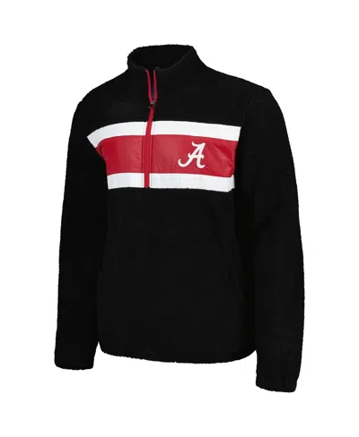 Shop G-iii Sports By Carl Banks Men's  Black Alabama Crimson Tide Pinch Runner Half-zip Sweatshirt