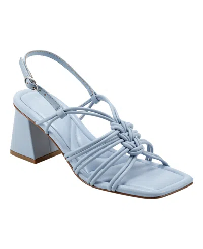 Shop Marc Fisher Women's Magnify Block Heel Strappy Dress Sandals In Light Blue