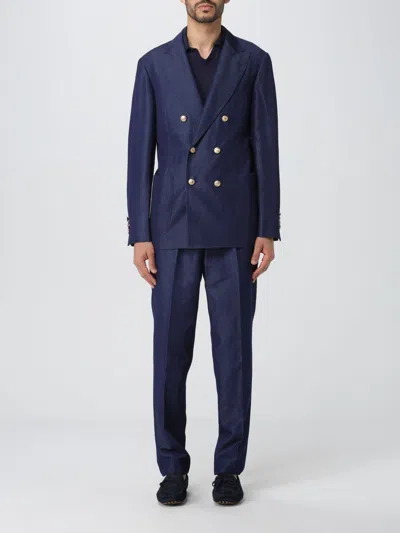 Shop Brunello Cucinelli Suit  Men Color Denim