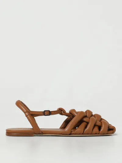 Shop Hereu Flat Sandals  Woman Color Leather