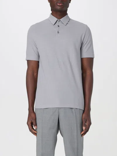 Shop Zanone Polo Shirt  Men Color Grey