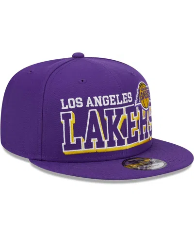 Shop New Era Men's  Purple Los Angeles Lakers Gameday 59fifty Snapback Hat