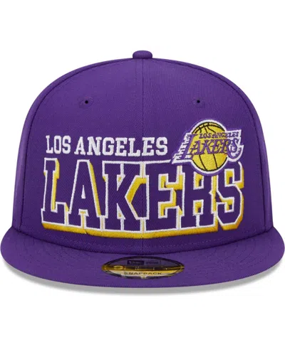Shop New Era Men's  Purple Los Angeles Lakers Gameday 59fifty Snapback Hat