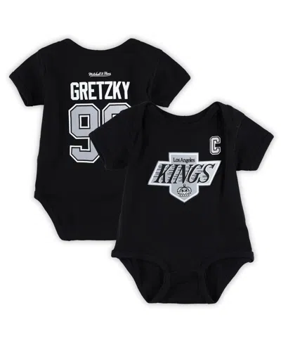 Mitchell & Ness Baby Boys And Girls  Wayne Gretzky Black Los Angeles Kings Captain Patch Name And Num In Black