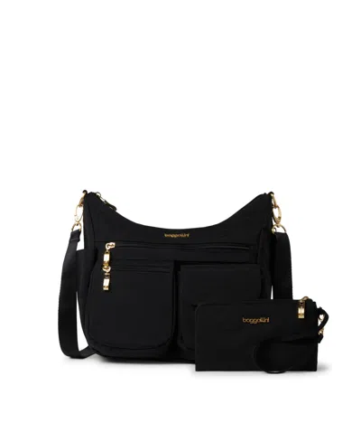 Shop Baggallini Women's Modern Everywhere Bag, Set 2 Piece In Black With Gold Hardware