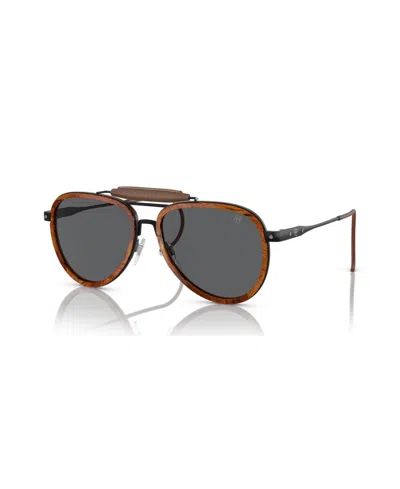 Shop Ralph Lauren Men's The Roadster Sunglasses Rl7080q In Burled Wood