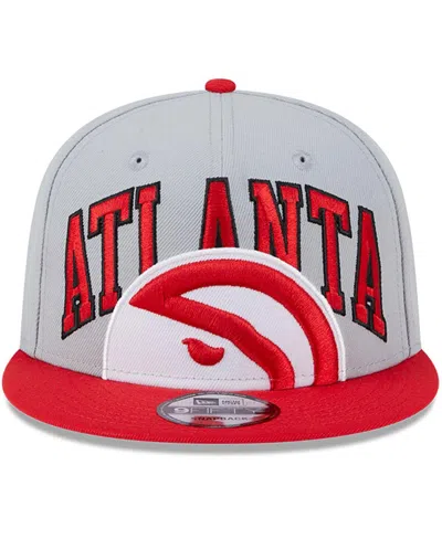 Shop New Era Men's  Gray, Red Atlanta Hawks Tip-off Two-tone 9fifty Snapback Hat In Gray,red