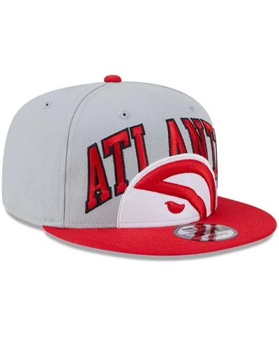 New Era Men's  Gray, Red Atlanta Hawks Tip-off Two-tone 9fifty Snapback Hat In Gray,red