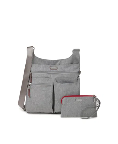 Baggallini On Track Crossbody In Sterling Shimmer