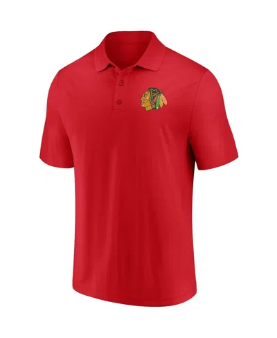 Fanatics Men's  Red Chicago Blackhawks Left Side Block Polo Shirt In Red