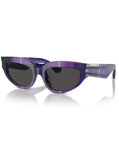 Shop Burberry Women's Sunglasses, Be4425u In Check Violet