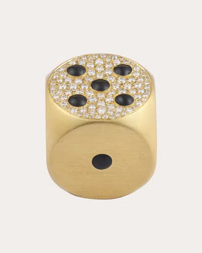 Mysteryjoy Women's Mini Hasard 18k Gold Lacquer And Lab-grown Diamond Ring In Gold