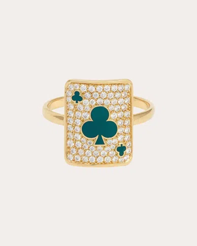 Mysteryjoy Women's Lucky Harmonie 18k Gold Lacquer And Lab-grown Diamond Pinky Ring In Gold