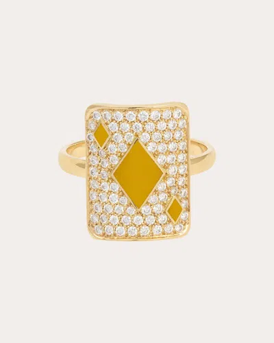 Mysteryjoy Women's Honneur 18k Gold Lacquer And Lab-grown Diamond Pinky Ring In Gold