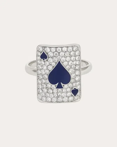 Mysteryjoy Women's Justice 18k Gold Lacquer And Lab-grown Diamond Pinky Ring In Silver