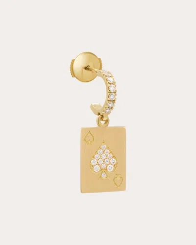 Mysteryjoy Spades Card Charm Earring Yellow Gold In Gold
