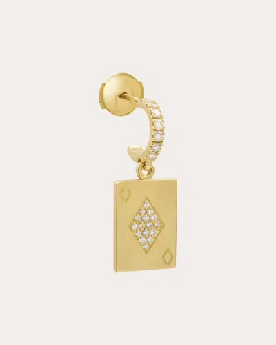 Mysteryjoy Diamond Card Charm Earring Yellow Gold In Gold