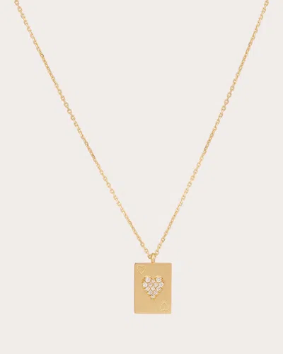 Mysteryjoy Heart Card Charm Necklace Yellow Gold In Gold