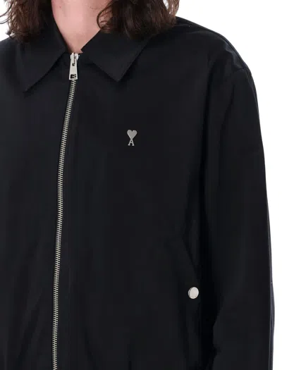 Shop Ami Alexandre Mattiussi Ami Paris Ami De Coeur Zipped Jacket In Black