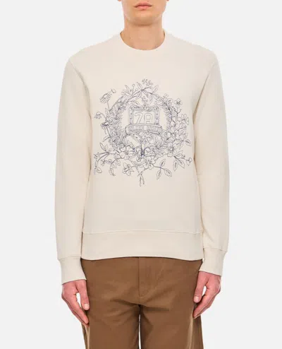 Shop Golden Goose Cotton Crewneck Sweatshirt Embroidery In White