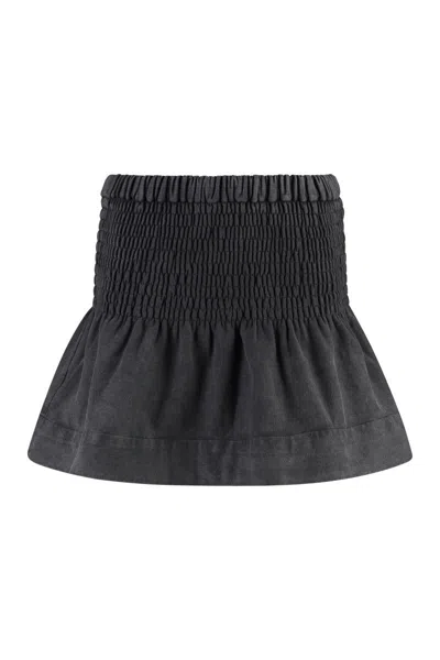 Shop Isabel Marant Étoile Pacifica Cotton Mini-skirt In Grey