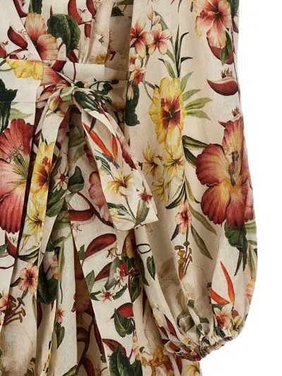 Shop Zimmermann 'lexi Wrap Short' Dress In Multicolor