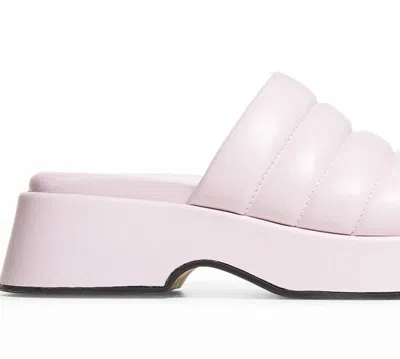 Shop Ganni Women's Vegea Wine Leather Platform Puffy Slide Sandals In White