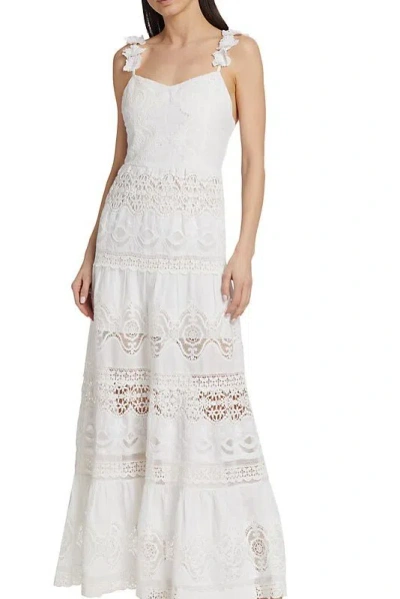 Shop Alice And Olivia Alora Embr Swthrt Midi Dress In White