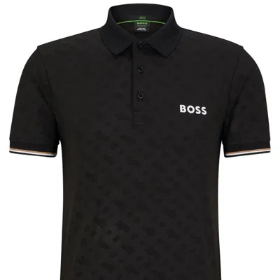 Shop Hugo Boss Men's Black Embossed Logo Pateo Mb 12 Short Sleeve Polo T-shirt