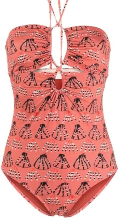 Shop Ulla Johnson Women Minorca Maillot Rosa Halter Cuot-out One-piece Swimsuit In Pink
