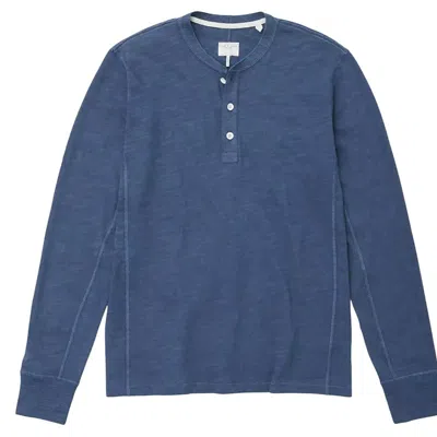 Shop Rag & Bone Men 100% Cotton Long Sleeves Classic Henley Wrnindigo In Blue