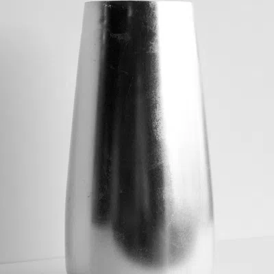 Shop Red Pomegranate Collection Doré 12" Gilded Glass Zen Vase In Grey