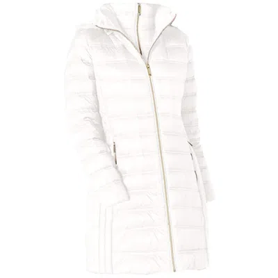 Shop Michael Kors White Down Hooded Packable 3/4 Coat