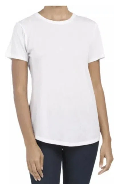 Shop Vince Women's Essential Crew Neck Solid White Cotton Short Sleeve T-shirt