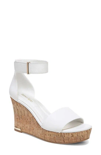 Shop Franco Sarto Clemens Ankle Strap Wedge Sandal In White