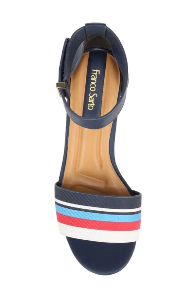 Shop Franco Sarto Clemens Ankle Strap Wedge Sandal In Blue Multi