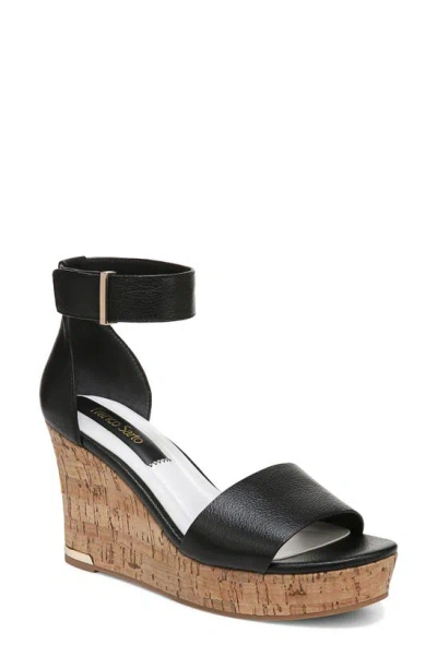 Shop Franco Sarto Clemens Ankle Strap Wedge Sandal In Black