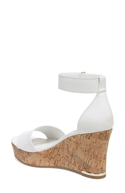 Franco Sarto Clemens Ankle Strap Platform Wedge Sandal In White