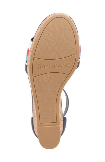 Shop Franco Sarto Clemens Ankle Strap Wedge Sandal In Blue Multi