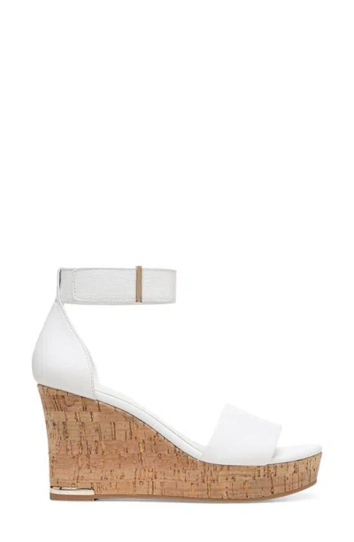 Franco Sarto Clemens Ankle Strap Platform Wedge Sandal In White