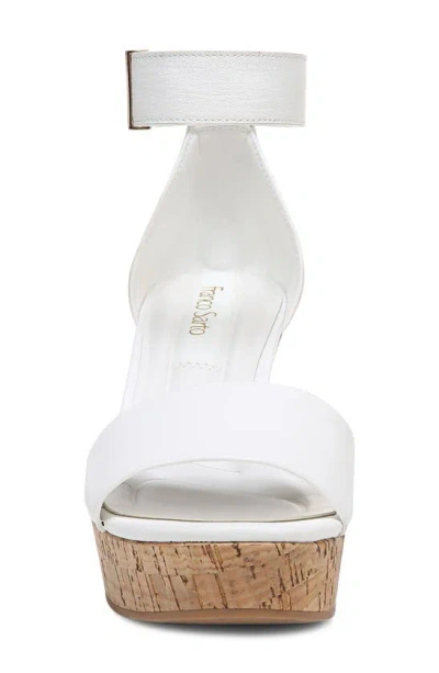 Franco Sarto Clemens Ankle Strap Platform Wedge Sandal In White