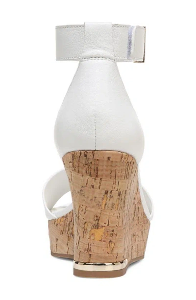 Franco Sarto Clemens Ankle Strap Platform Wedge Sandal In White