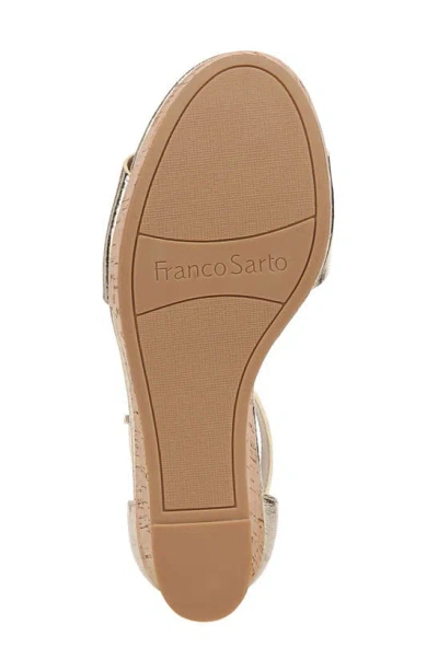 Shop Franco Sarto Clemens Ankle Strap Wedge Sandal In Gold