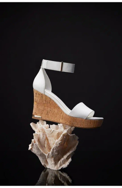 Franco Sarto Clemens Ankle Strap Platform Wedge Sandal In White